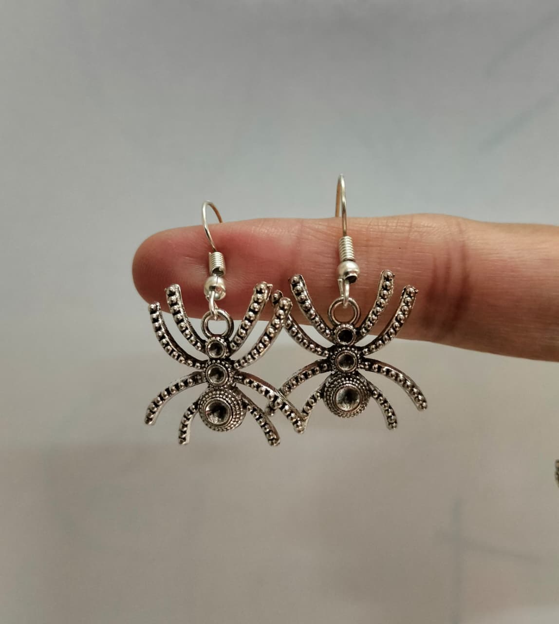Arachnid Allure Silver Earrings