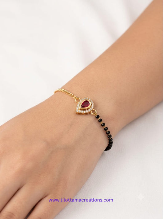 Ruby Tear Mangalsutra Bracelet