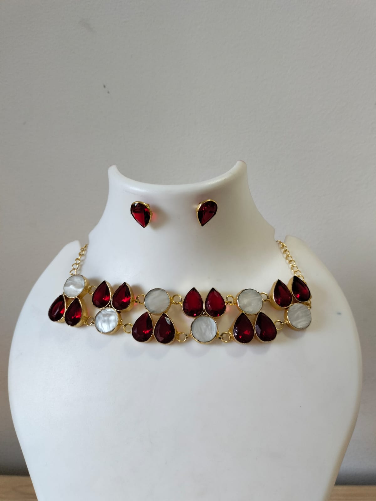 The Crimson Petal Mosaic Choker