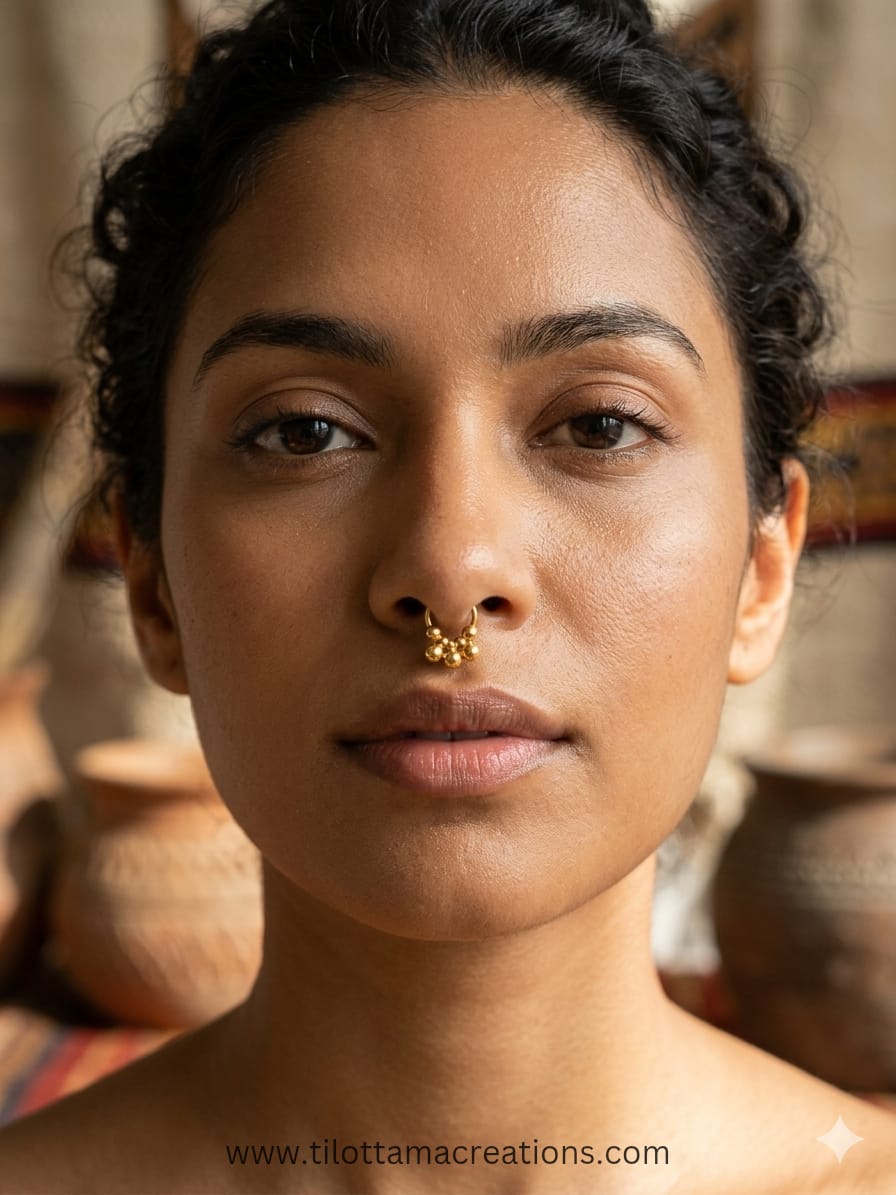 Golden Cluster Septum Ring
