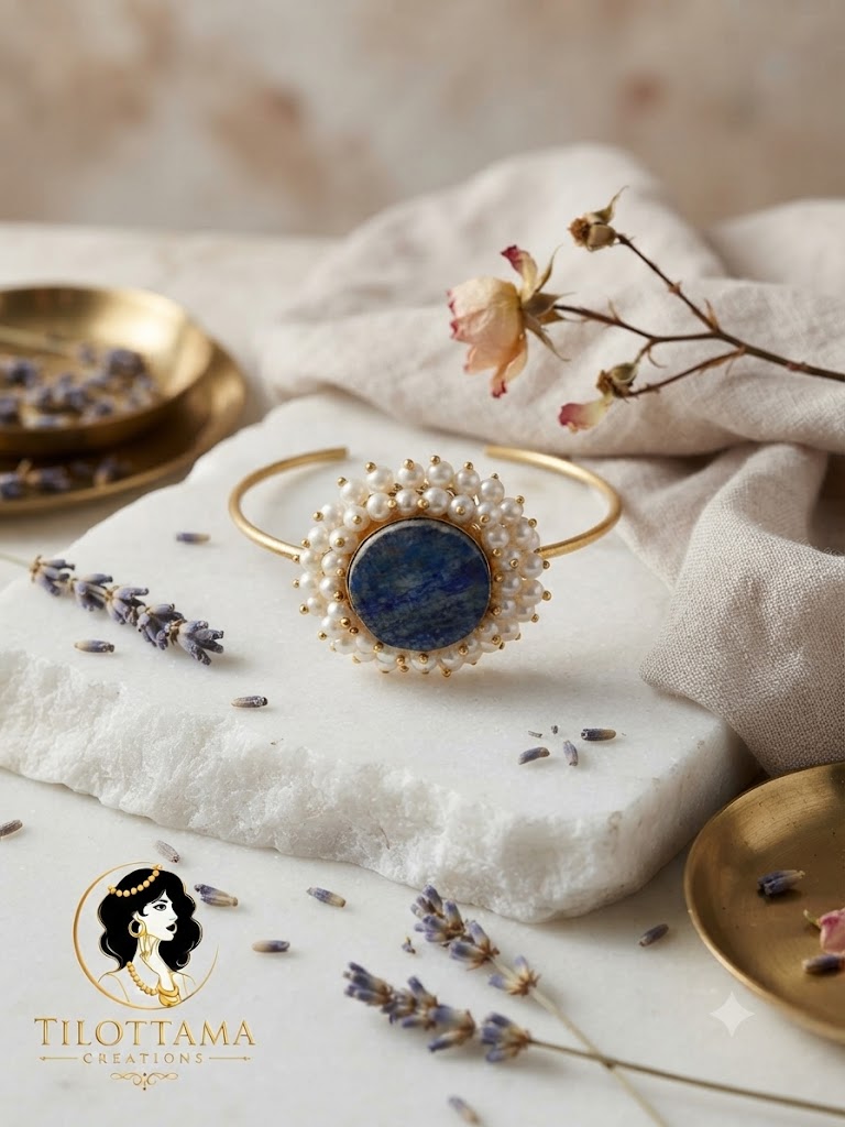 Lapis Pearl Radiance Cuff