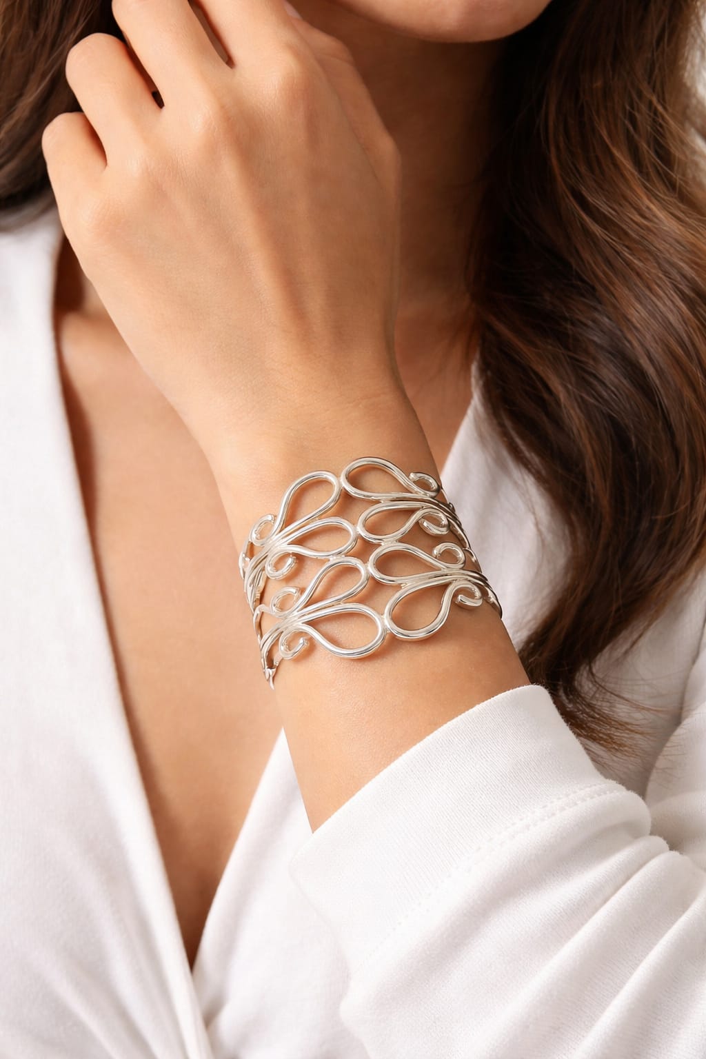 The Liquid Silver Ripple Cuff