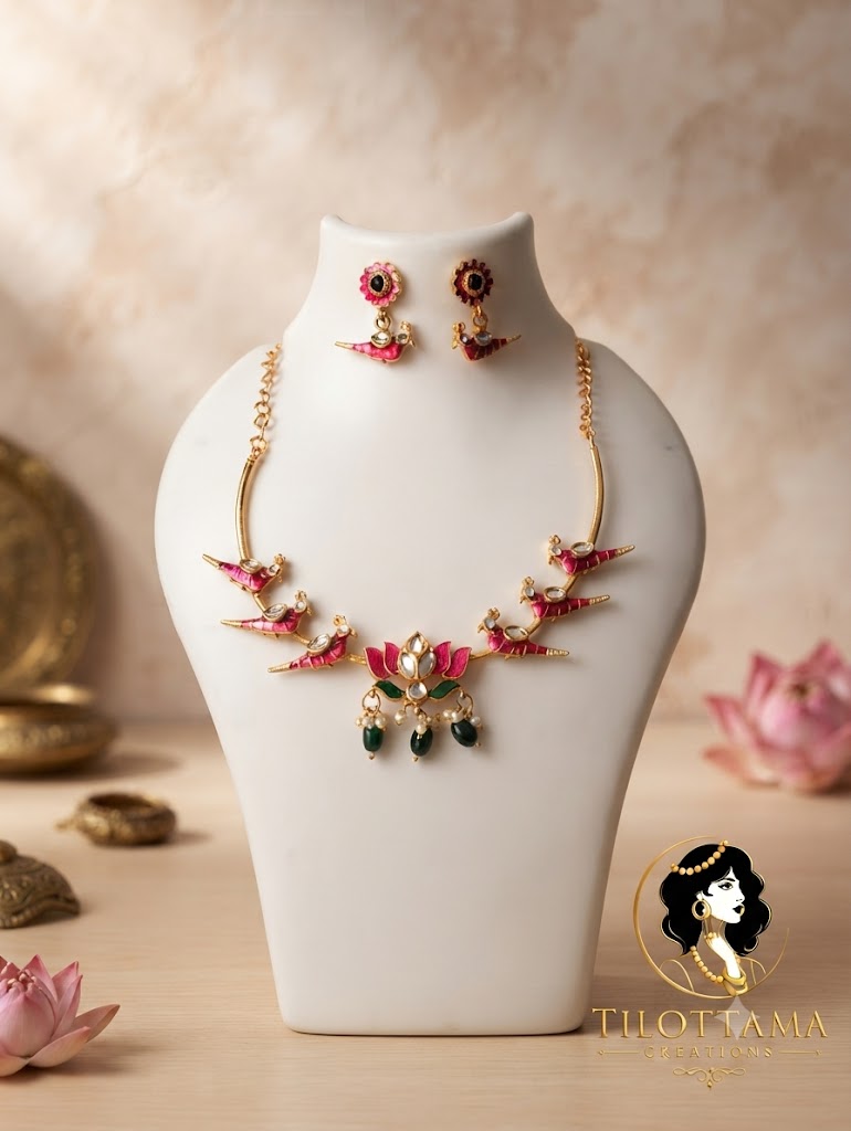 Enchanted Avian Lotus Necklace Set