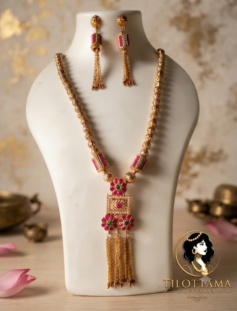 Floral Tassel Elegance Necklace Set