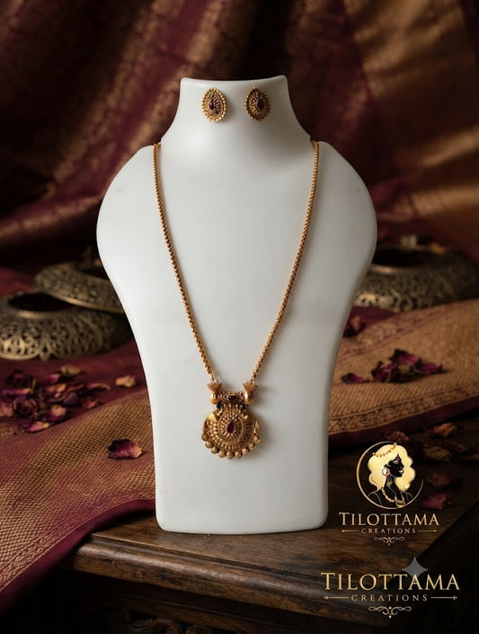 The Surya Antique Medallion Long Necklace Set
