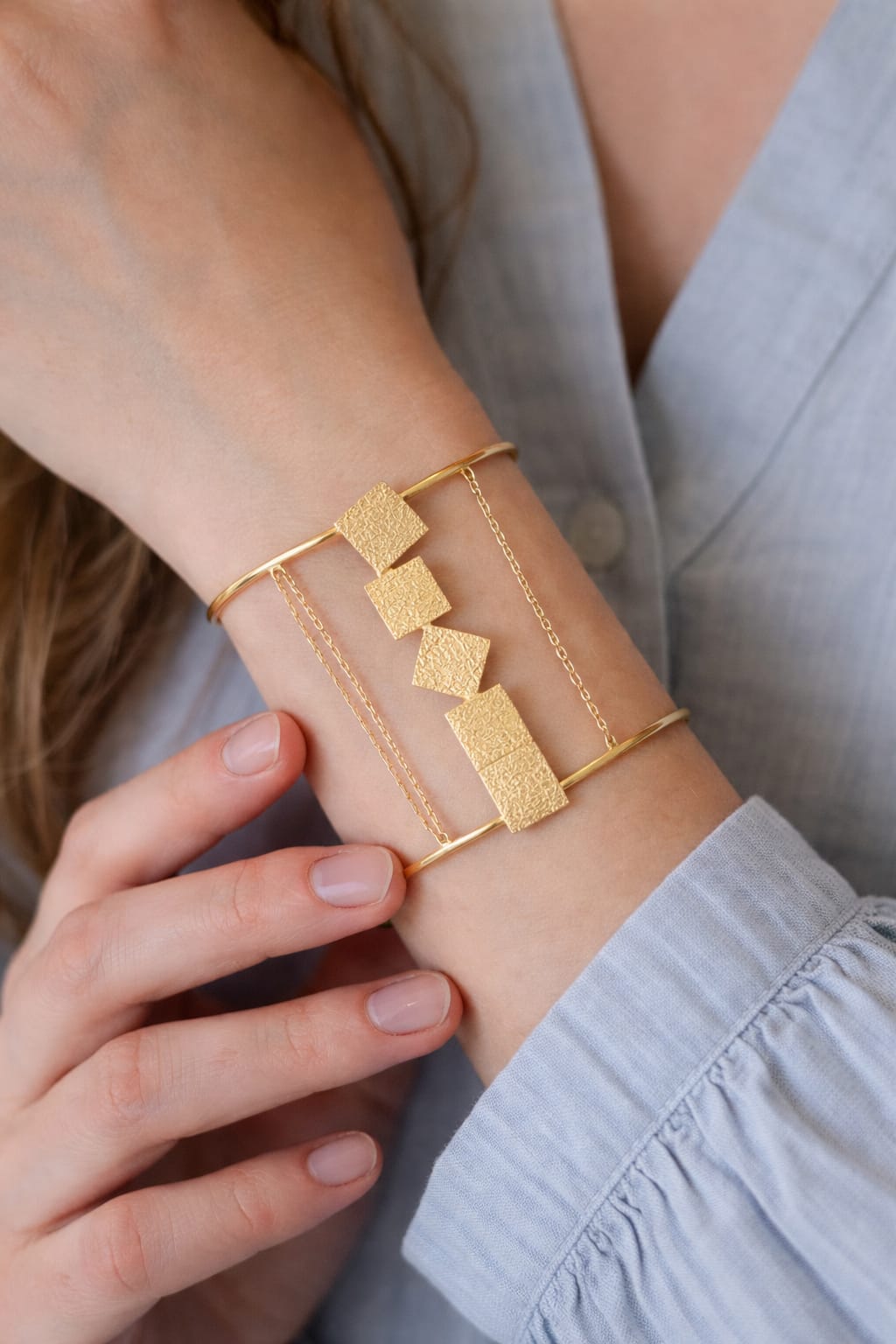 The Gilded Geometry Cuff