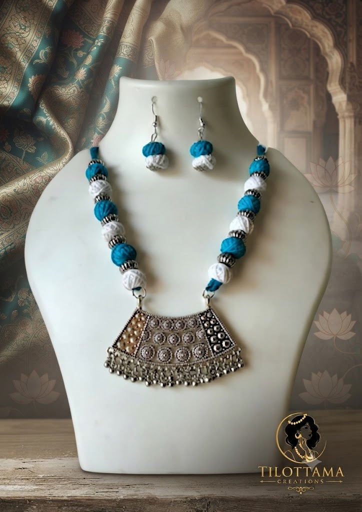 Azure Breeze Oxidized Jewelry Set