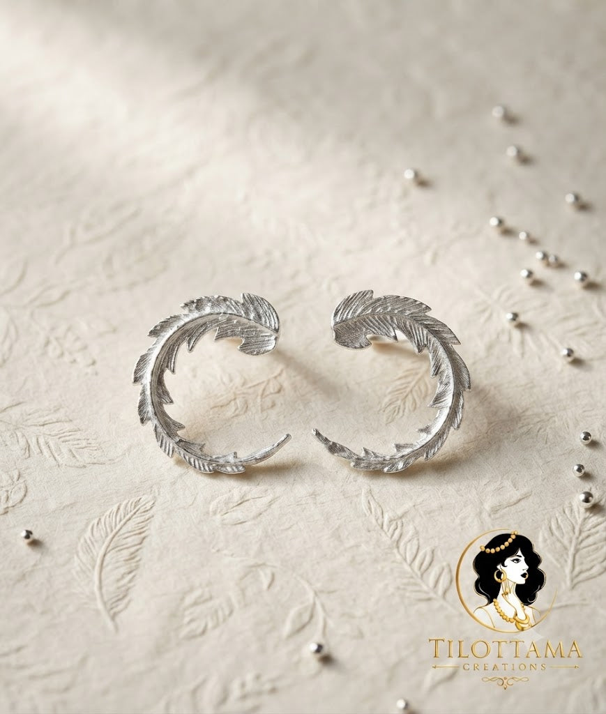 Silver Leaf C-Hoops