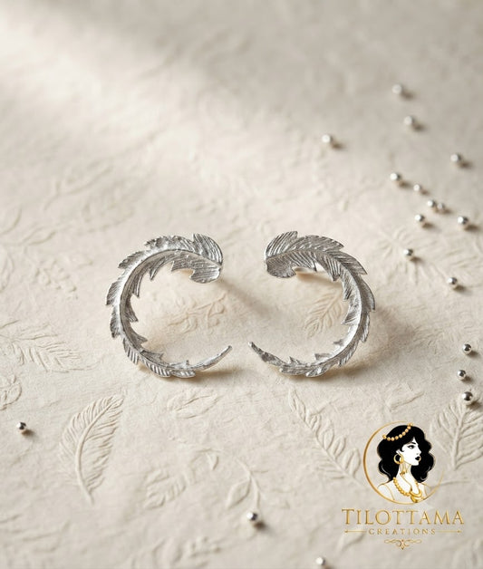 Silver Leaf C-Hoops