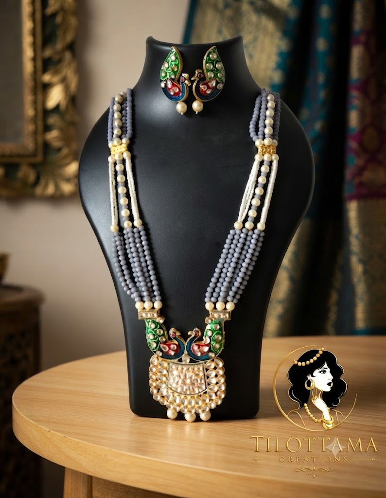 The Meenakari Peacock Grandeur Necklace