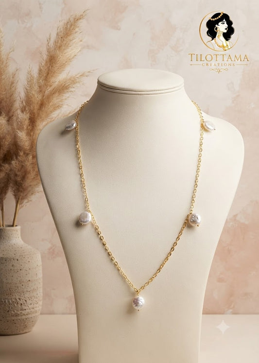 The Ethereal Coin Pearl Station Necklace