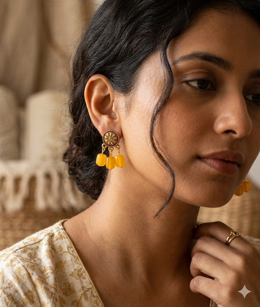 Golden Solstice Amber-Tone Dangles