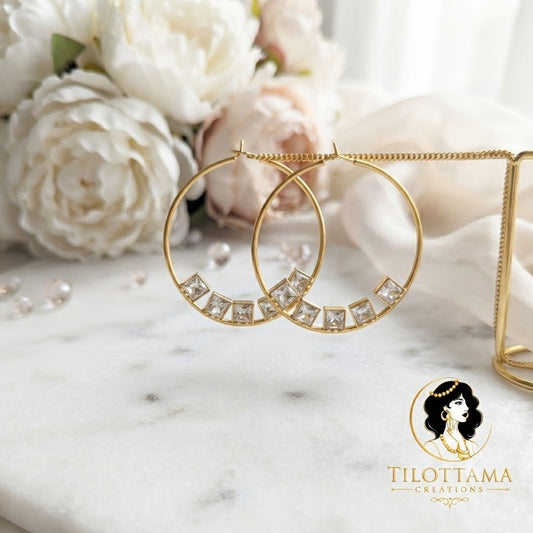 Celestial Glimmer Hoop Earrings