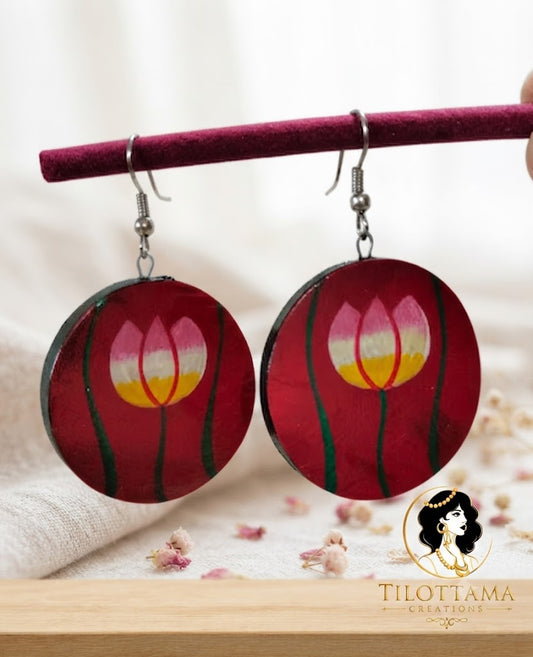 The "Ruby Flora" Embroidered Studs