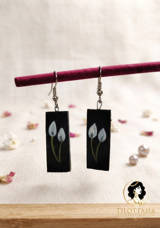 The "Onyx Blossom" Embroidered Triangles