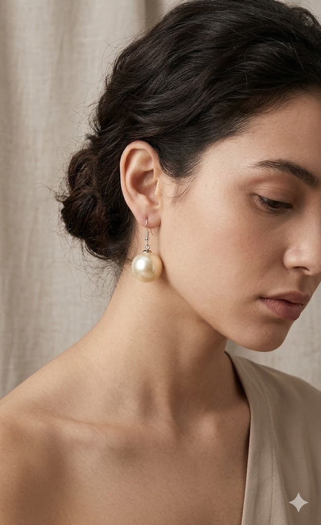 Classic Cream Oversized Pearl Drop Earrings