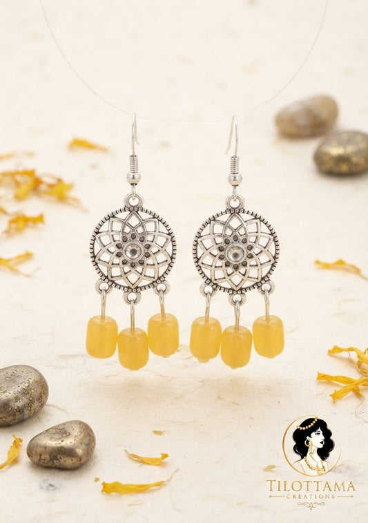 Golden Meadow Silver Dangles