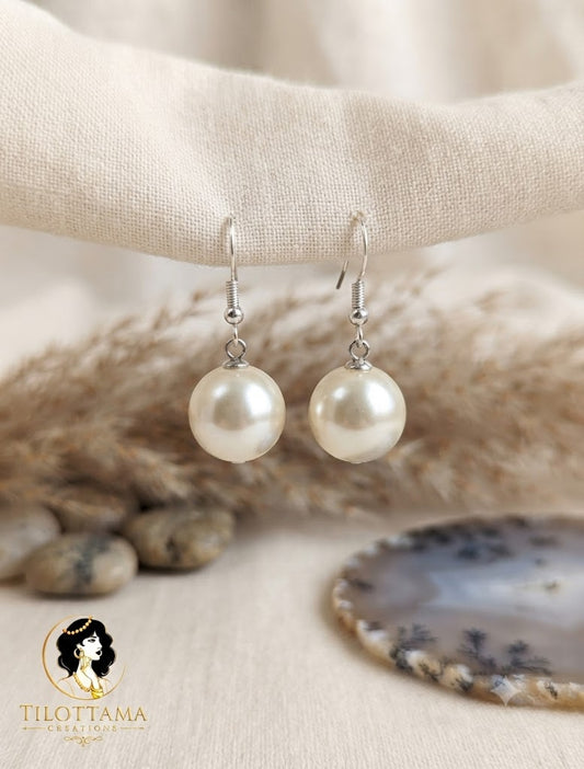 Classic Cream Oversized Pearl Drop Earrings