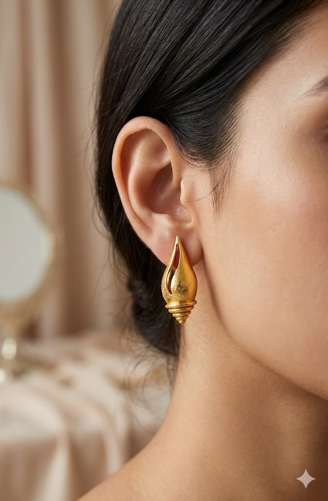The Golden Shankha Studs