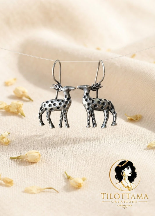 Vintage Tribal Style Deer Dangle Earrings