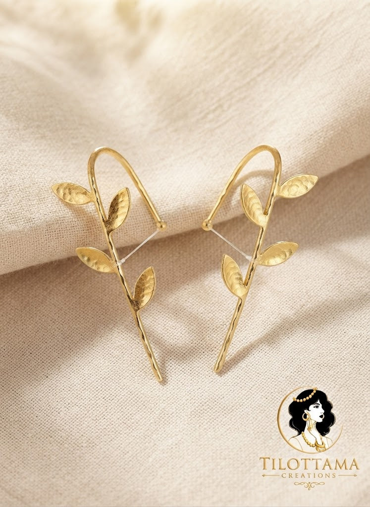 Elegant Laurel Leaf Ear Pins