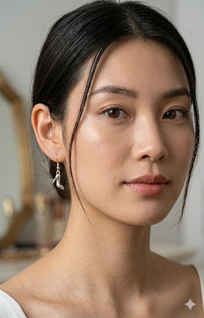 Quirky Silver High-Heel Fashion Earrings