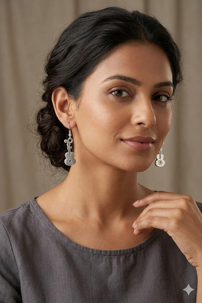 Melodic Muse Silver Earrings