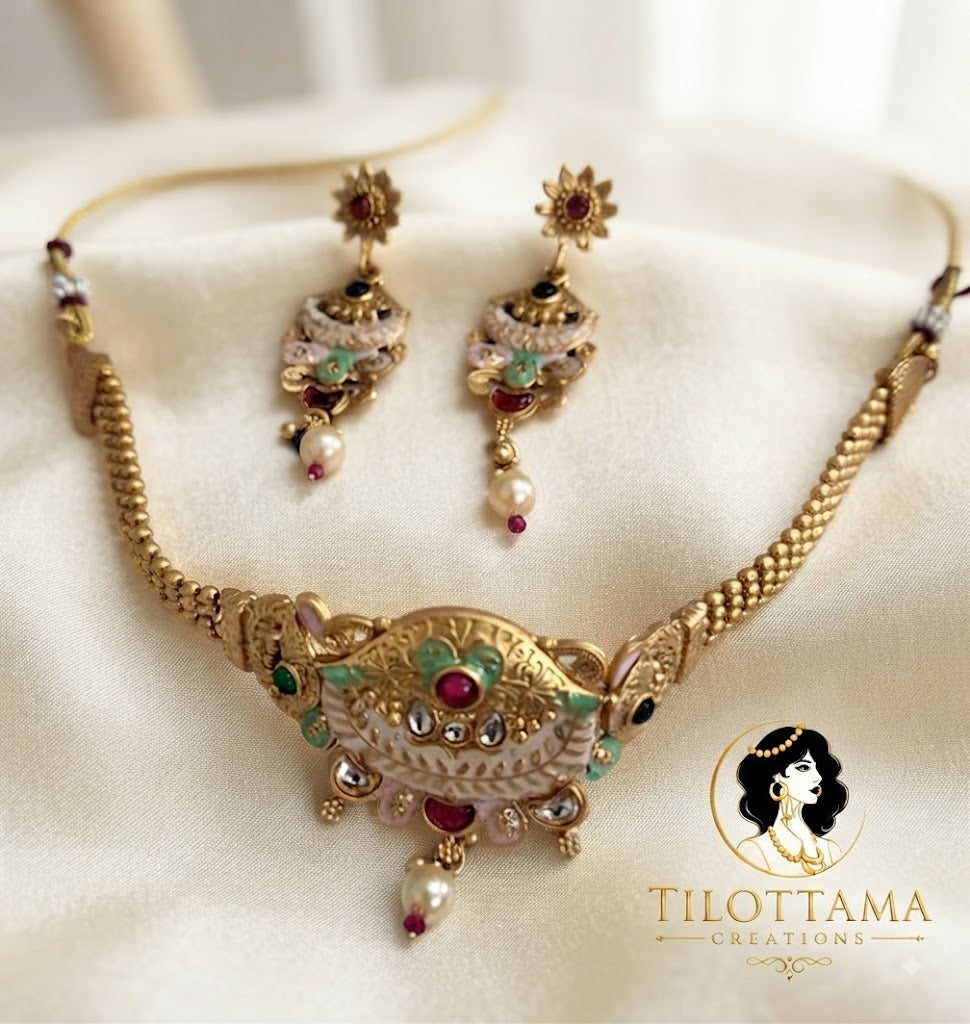 The Imperial Enamel and Ruby Bridal Choker Set
