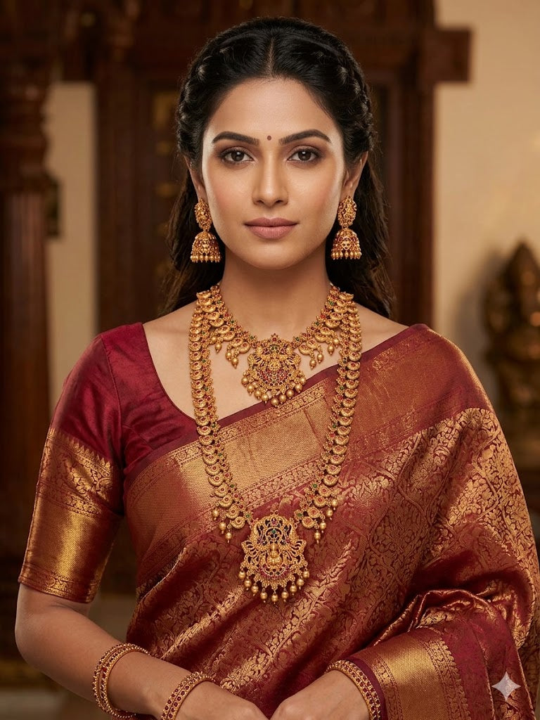 Divine Lakshmi Temple Heritage Bridal Set