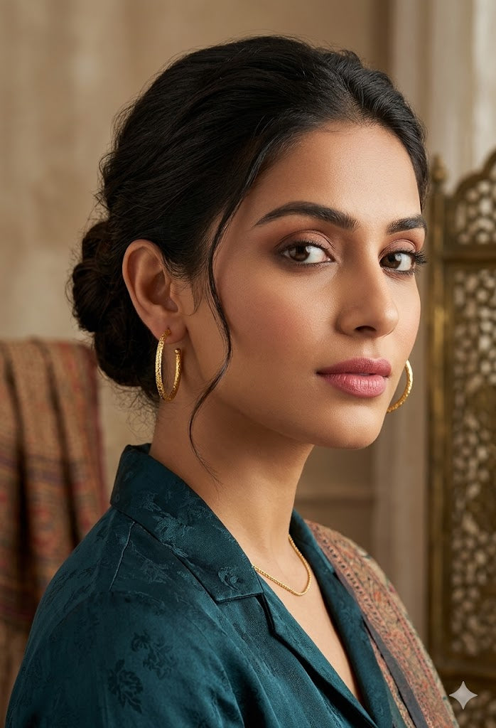 Hammered Gold-Toned C-Hoop Earrings