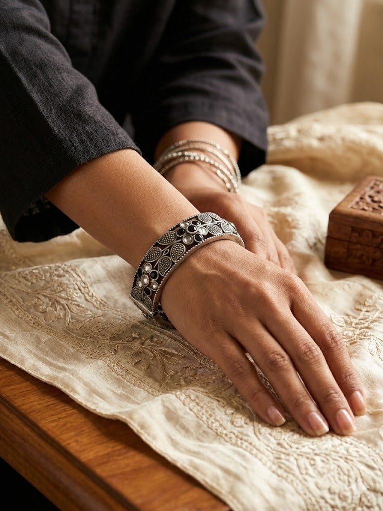 Antique Floral Filigree Bangle