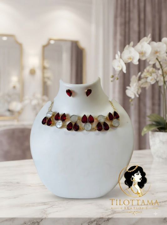 The Crimson Petal Mosaic Choker