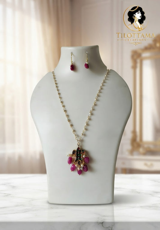 Royal Meenakari Ruby & Pearl Ensemble