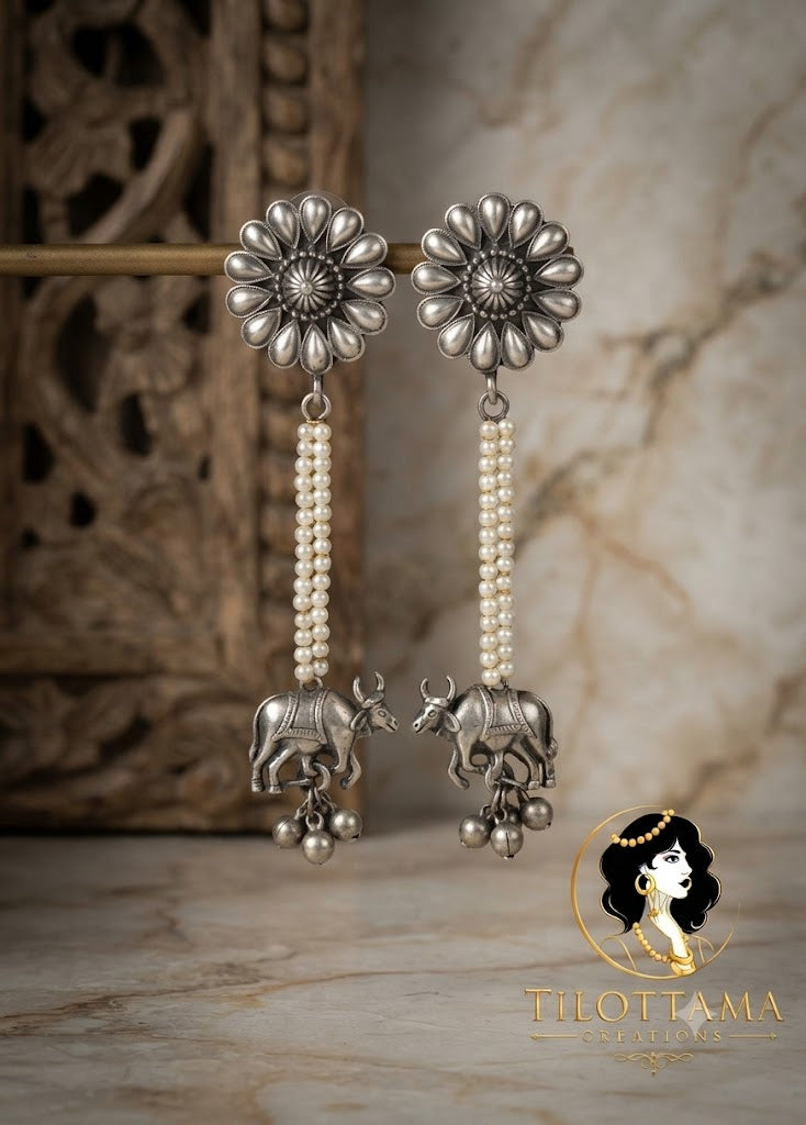The Azure Bloom Heritage Jhumkas