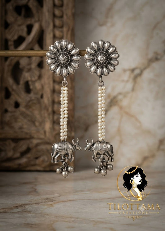 The Azure Bloom Heritage Jhumkas
