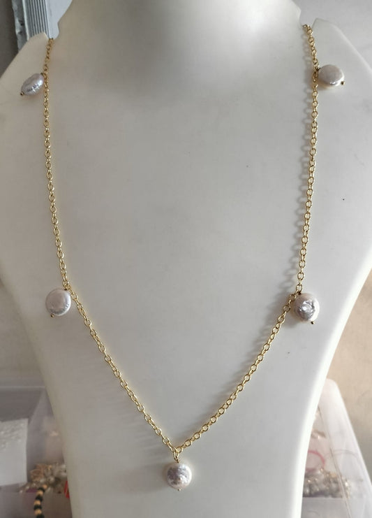 The Ethereal Coin Pearl Station Necklace