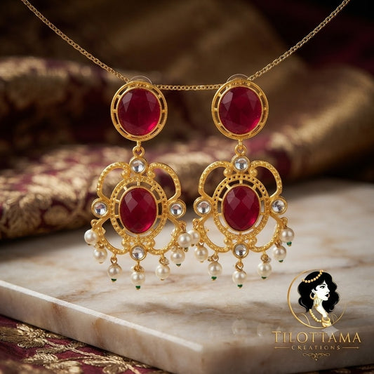 The Imperial Ruby Filigree Chandbalis