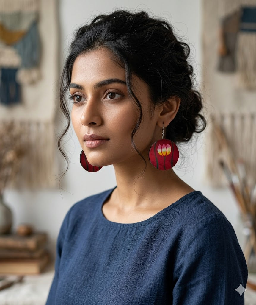 The "Ruby Flora" Embroidered Studs