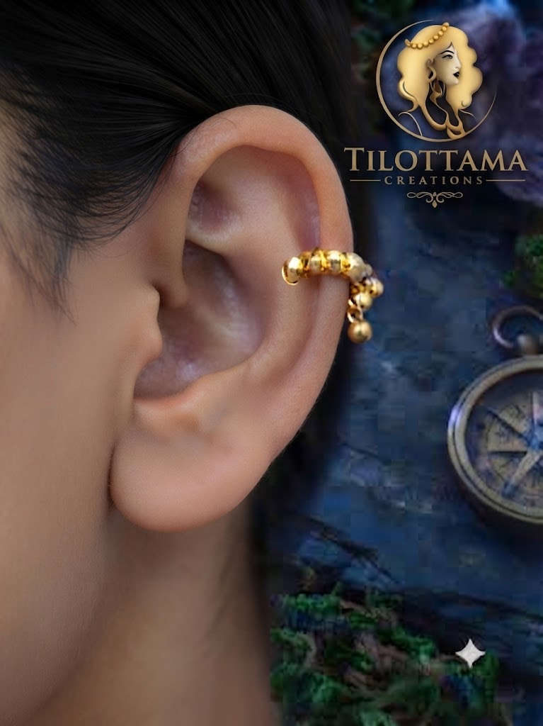 The Solstice Golden Drop Ear Cuff