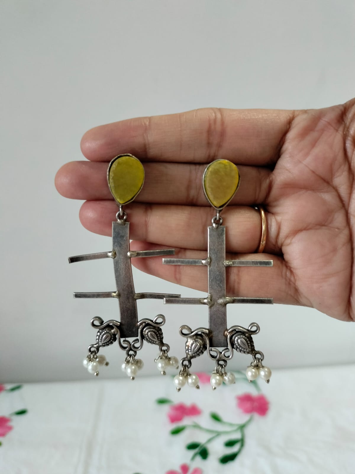 The Amethyst & Amber Ladder Dangles