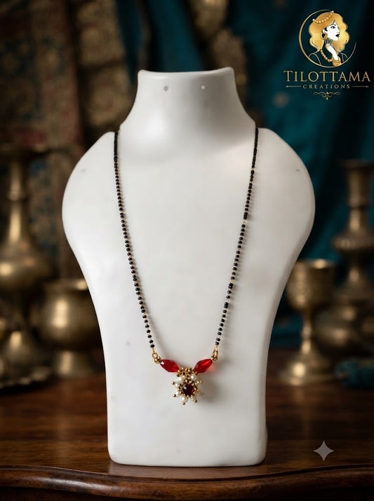 Shahi Nakshi Ruby Pendant Set Mangalsutra