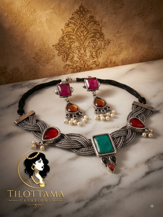 Vibrant Tribal Fusion Jewelry Set