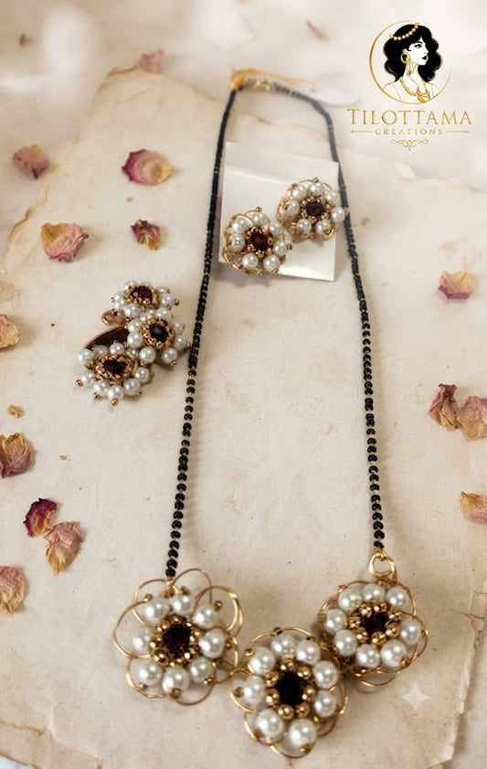 The Floral Pearl Bloom Set Mangalsutra