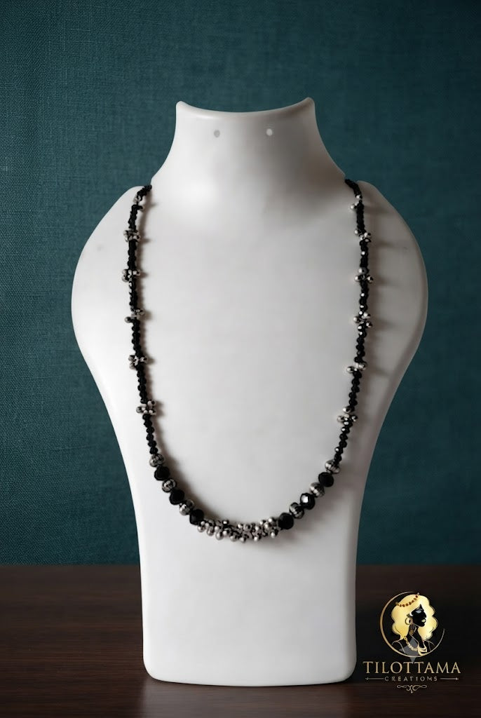 Black & Silver Beaded Necklace