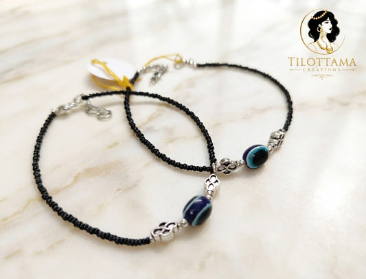 The Midnight Nazar Anklet Pair