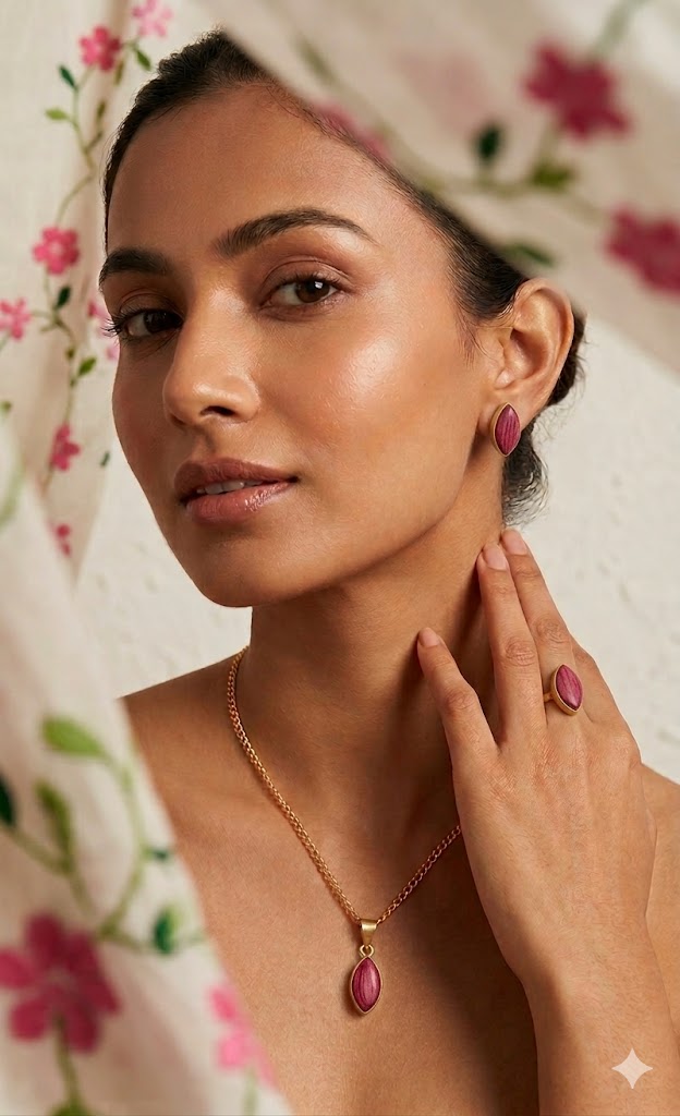 Magenta Marquise Jewelry Set