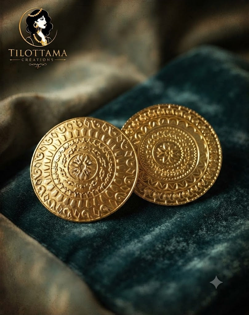 The Surya Embossed Medallions Earrings