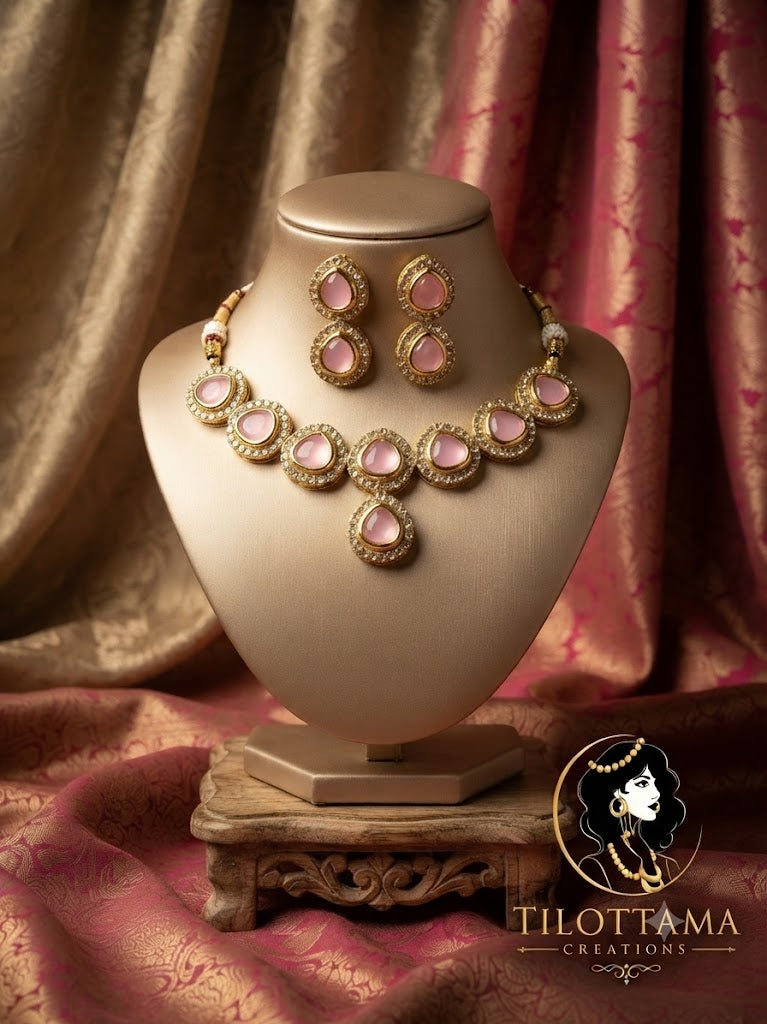 The Rose Quartz Halo Set