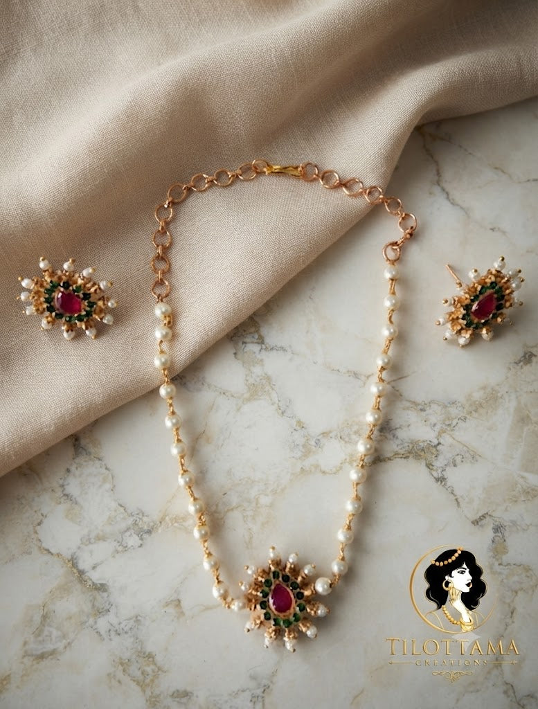 Ornate Floral Medallion Mala