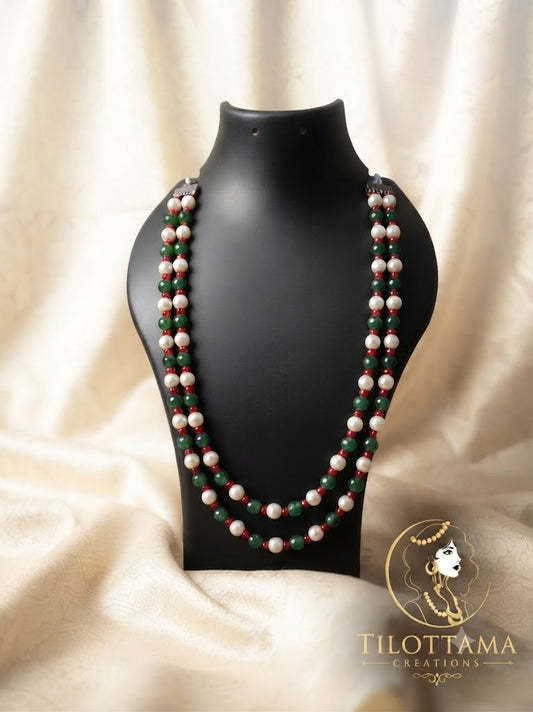 The Emerald & Pearl Symphony Mala